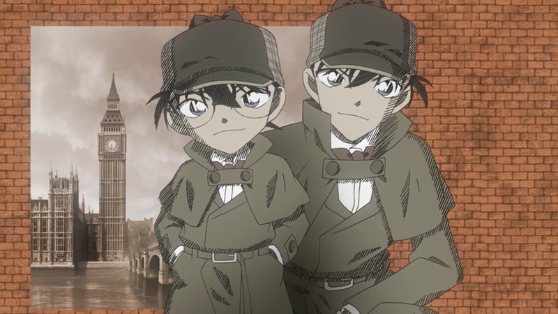 detective, wall - building feature, building exterior, conan, 1080P, mask, art and craft, male likeness, creativity, people, wall, two people, detective conan