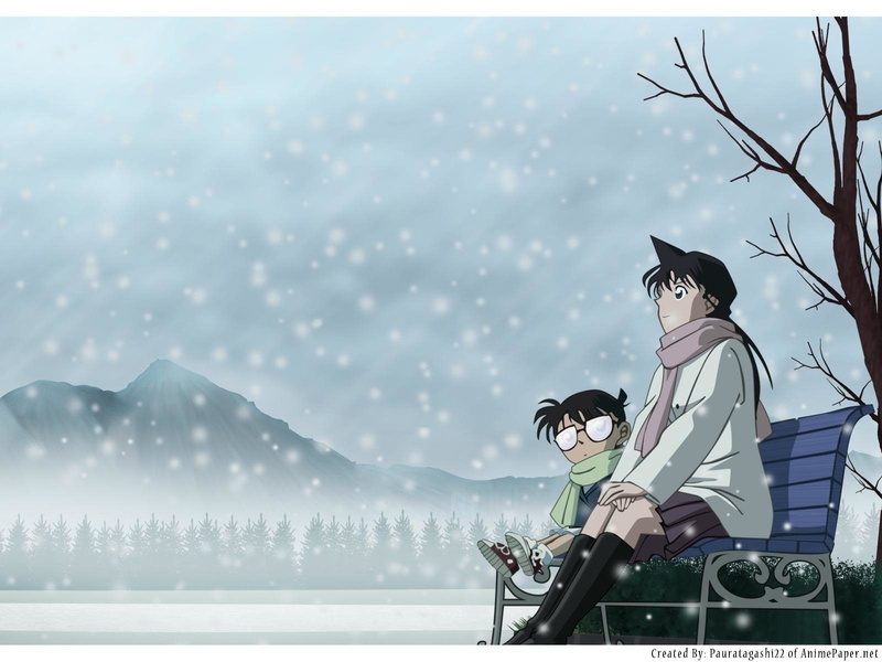 Anime, Detective Conan, Winter, Ran Mouri, 720P, Conan Edogawa, Shinichi Kudo