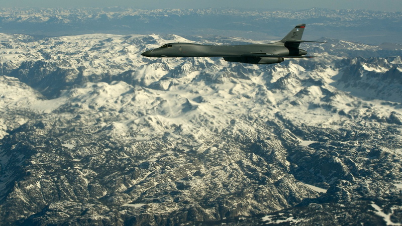 1080P, landscape, Rockwell B-1 Lancer, aircraft, military aircraft