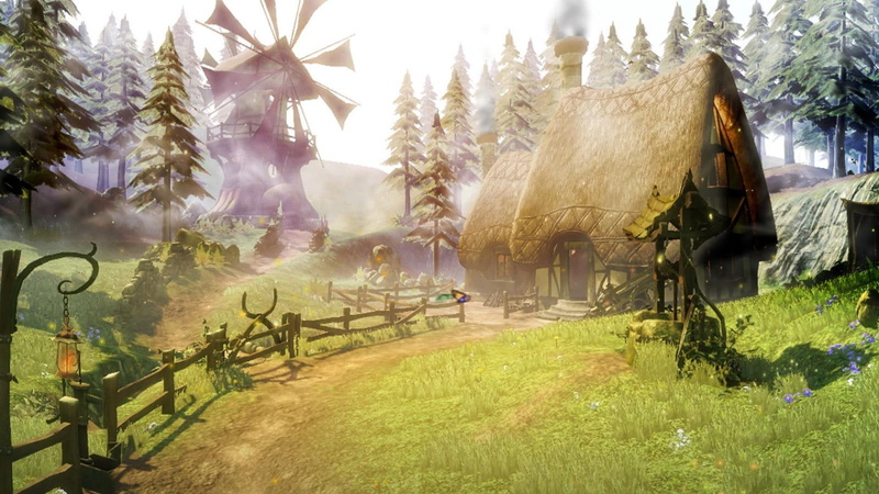 brown, green color, windmill, digital, land, video games, day, architecture, built structure, field, trees, outdoors, growth, grass, 720P, tree