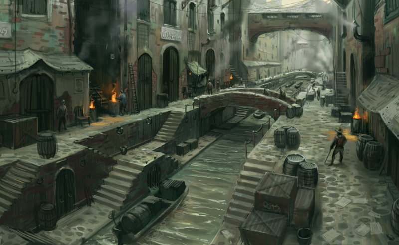 rain, travel, high angle view, fable 3 concept art, fable 3, building exterior, car, religion, fable 3 game, Games, fable iii video game, travel destinations