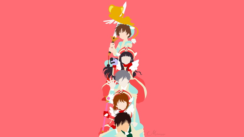 Sakura Kinomoto, 1080P, Syaoran Li, Anime, Cardcaptor Sakura, Yukito Tsukishiro, Tomoyo Daidouji, Toya Kinomoto, Vector, Keroberos (Card Captor Sakura)