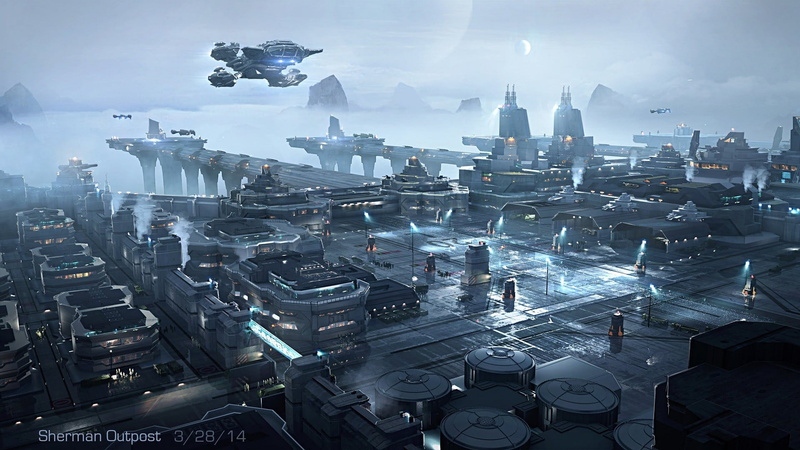 skyscraper, 1080P, landscape, building exterior, financial district, nature, futuristic, game, application, office building exterior, Star Citizen, sky