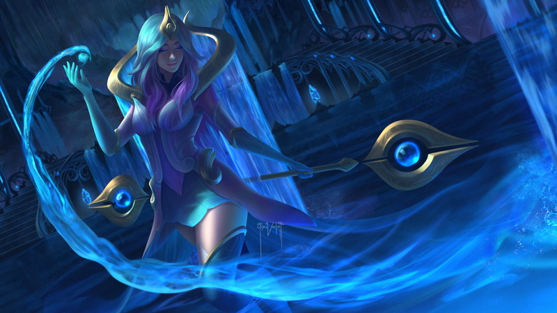 League Of Legends, Sorceress, Magic, Video Game, Staff, Lux (League Of Legends), 1080P, Blue Hair