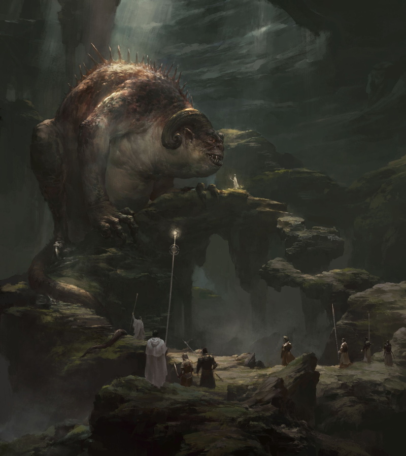 giant, creature, fantasy art, staff, people, 1080P