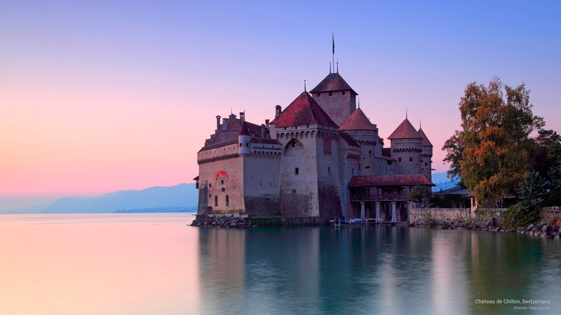 de, chateau, switzerland, Architecture, 2K, chillon