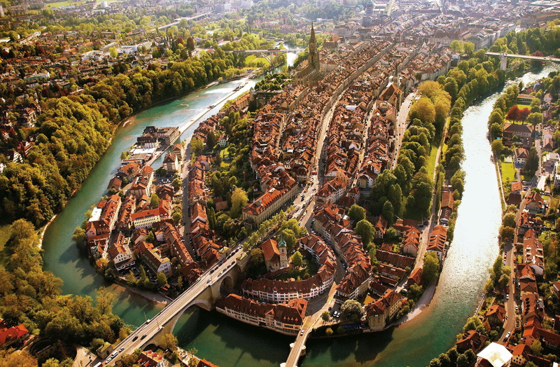city, 2K, Switzerland, Bern, Aar River, river, bridge