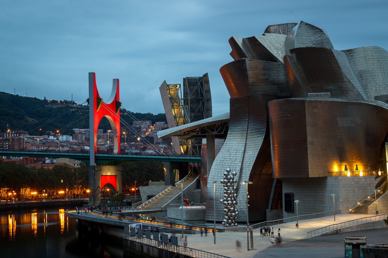nature, spain, transportation, architecture, outdoors, illuminated, built structure, travel destinations, modern, bridge - man made structure, evening