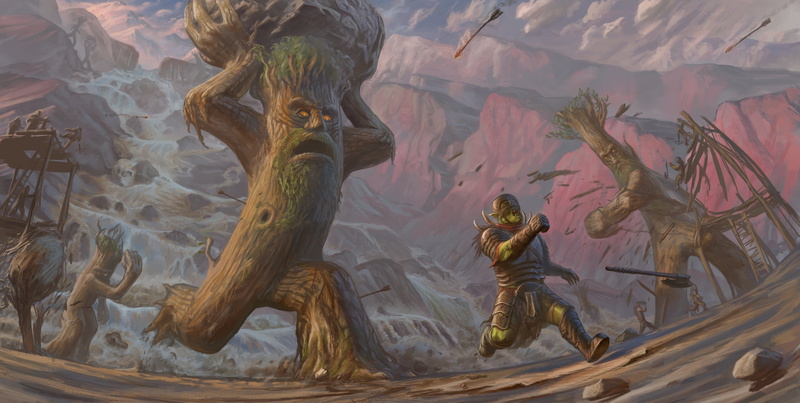 trees, representation, architecture, day, sculpture, animal, fantasy, the Lord of the rings, outdoors, orc, Isengard, human representation, no people, religion