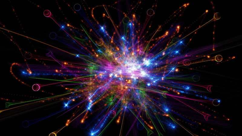 fireworks, festival, event, abstraction, glitter, night, explosion, light, 4K, digital art