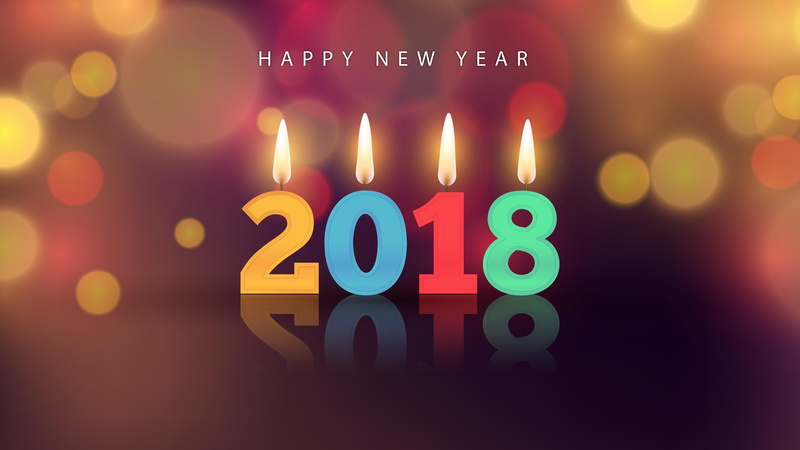 indoors, 2018, number, no people, candles, text, lighting equipment, 4K, light - natural phenomenon, anniversary, event, graphics, celebration, glowing