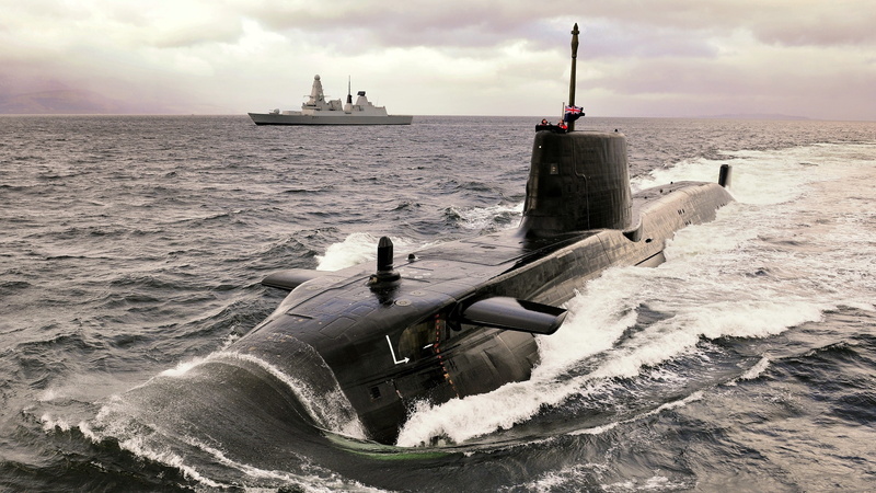 land, mode of transportation, sky, motion, architecture, built structure, tower, sea, military submarine navy astute class submarine royal navy destroyer ship