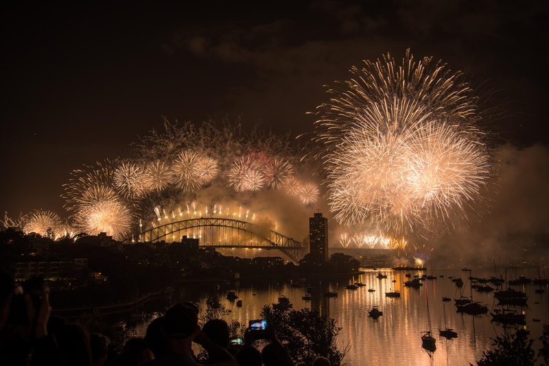 sylvester, sky, firework - Man Made Object, reflection, event, new year, firework, nature, water, 1080P, celebration, happy new year, fire - Natural Phenomenon