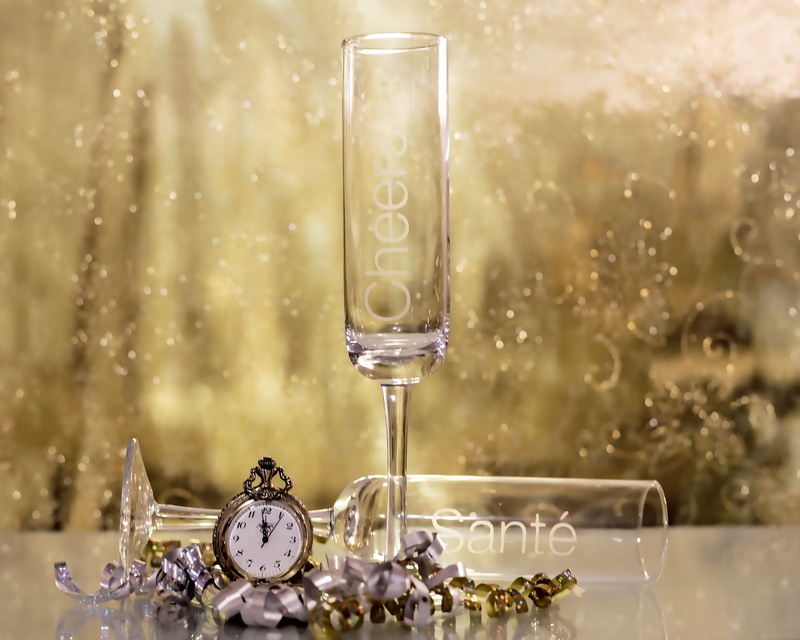glass, drink, golden, number, flute, decoration, glass - material, new year, light, focus on foreground, card, firework, accuracy, evening, 2018, bubbles