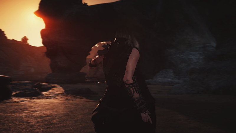 rock, lifestyles, women, standing, rock formation, male, black desert online, hairstyle, mid adult, clothing, adult, three quarter length, one person, 1080P