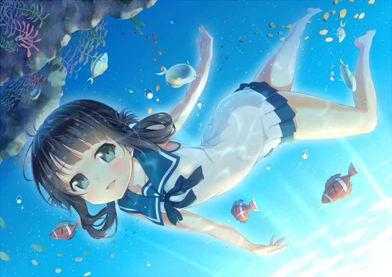 ichi, asukara, water, shiodome, underwater, 720P, miuna, nagi, makoto