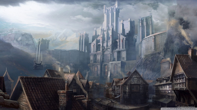 outdoors, religion, architecture, city, Wolfenstein: The Old Blood, sunlight, air pollution, building exterior, video games, cloud - sky, nature, travel destinations