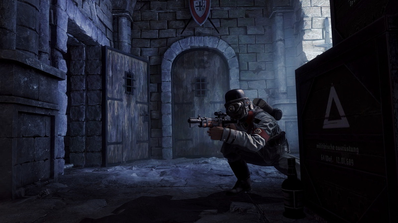 built structure, indoors, Wolfenstein, architecture, activity, leisure activity, one person, the past, Wolfenstein: The Old Blood, soldier, 2K, technology