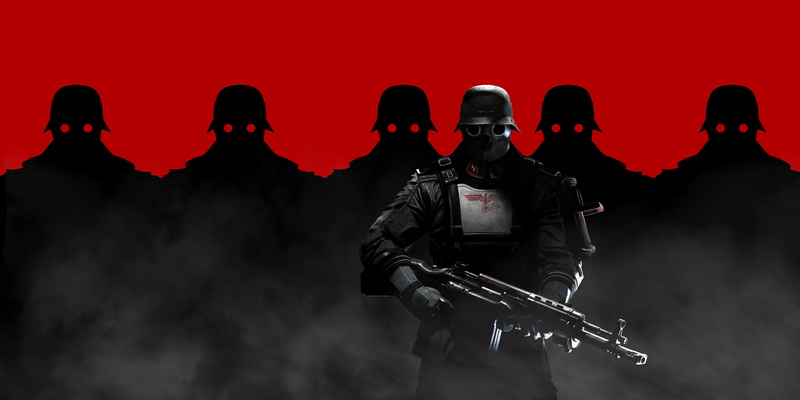 4K, aggression, special forces, people, group of people, armed forces, 8K, gun, weapon, silhouette, 8K, Wolfenstein: The New Order, red, rifle, security