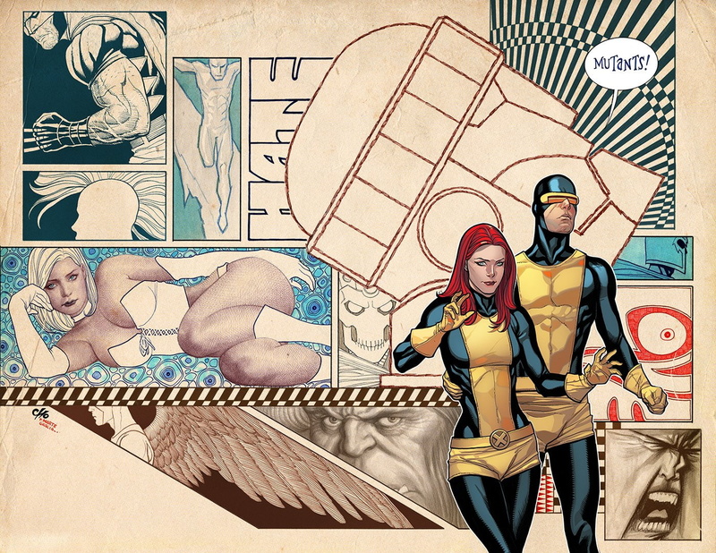 Man, creativity, Iceman (Marvel Comics), 720P, front view, casual clothing, Emma Frost, human representation, adult, mural, Corset, X-Men: Battle Of The Atom