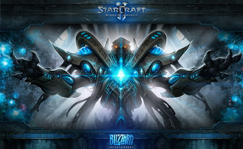 male likeness, architecture, representation, Starcraft, 1080P, belief, protoss, illuminated, sculpture, human representation, Games, indoors, futuristic
