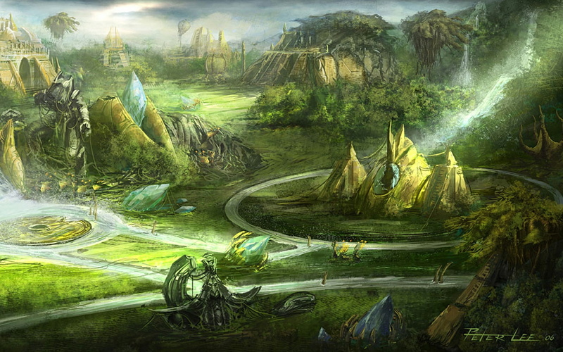 place, 720P, art, protoss, starcraft, hd, forgotten, world, Protoss World, games, video, Starcraft 2