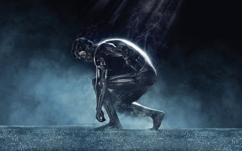 futuristic, movies, smoke, T-800, ground, 720P, endoskeleton, Terminator Genisys, science fiction, digital art, Arnold Schwarzenegger, robot, technology