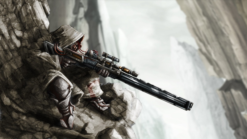 Vitaly S Alexius, 1080P, rifles, futuristic, artwork, Romantically Apocalyptic, weapon, science fiction