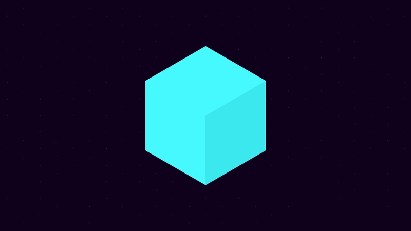directly above, black background, copy space, blue, cube, no people, studio shot, design, hexagon, 1080P, Fez, still life, black color, single object