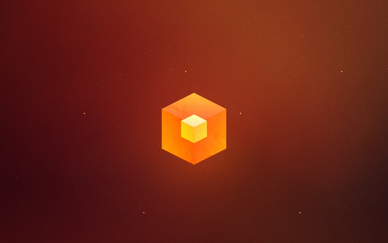 Fez, 1080P, red, abstract, orange, minimalism, digital art, red background, cube