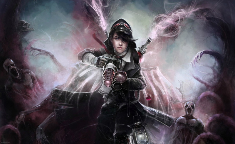 people, fantasy art, women, portrait, military, indoors, architecture, conflict, activity, weapon, waist up, smoke - physical structure, government, clothing