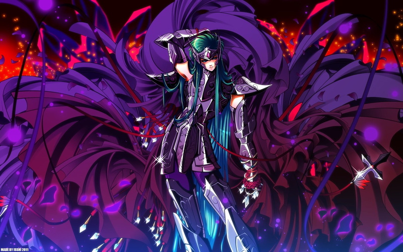 1080P, Saint Seiya, woman, Anime, wearing, purple, armor