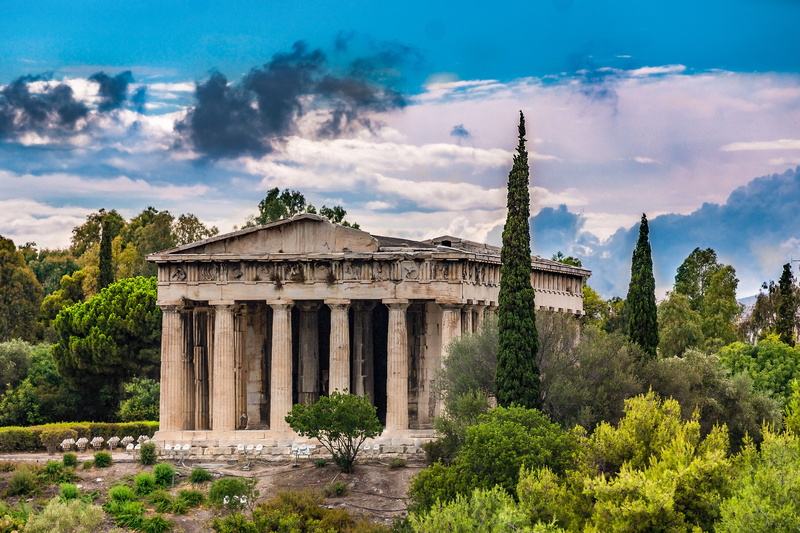 ancient civilization, travel destinations, places of interest, cloud - sky, building exterior, place of worship, travel, building, religion, temple, architectural column