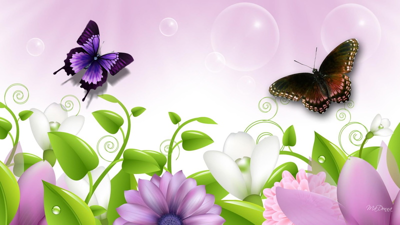 snowdrop, leaves, flowers, bright, tulips, green, summer, flower, yellow, 1080P, shasta, spring, lavender, butterflies, purple, black, brown