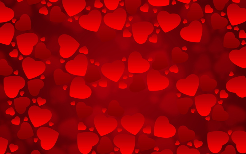 background, red, valentines, day, 2K, heart, love