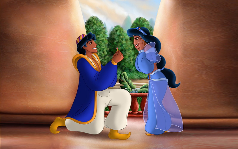 aladdin, princess, jasmina, proposal, 1080P, hd, marriage