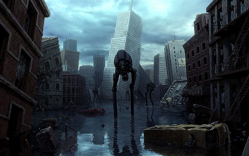 robot, 720P, apocalypse, life, invasions, video games, half, hd