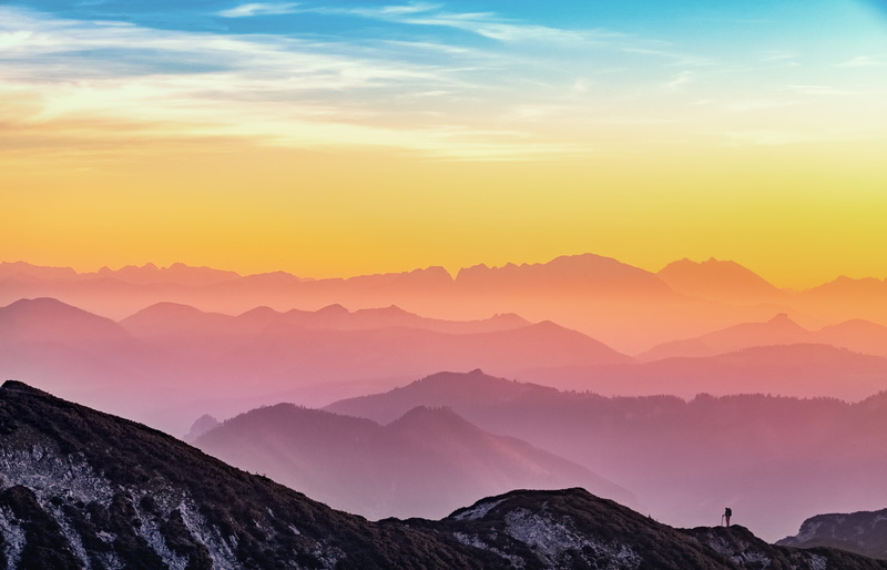 4K, beauty in nature, sunlight, travel, outdoor, sky, mountain peak, morning, mountains, environment, hike, land, scenics - nature, tranquility, explore