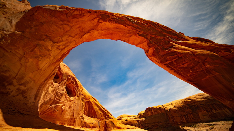 canyon, background, contrast, tourism, view, utah, eye, beauty In Nature, blue, forming, dry, curve, cliff, eroded, blue sky, valley, arch, southwest USA