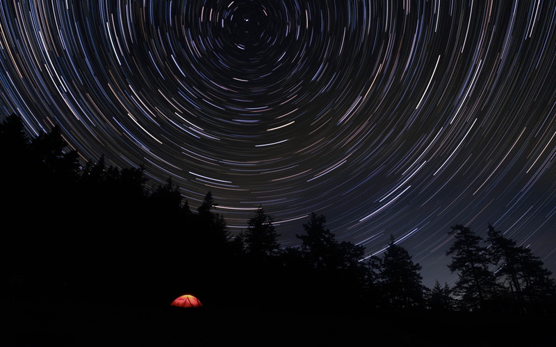 way, astrography, galaxy, scenics - nature, photography, nightsky, astronomy, star - space, startrail, red, tent, starry night, forest, spinning starry night sky