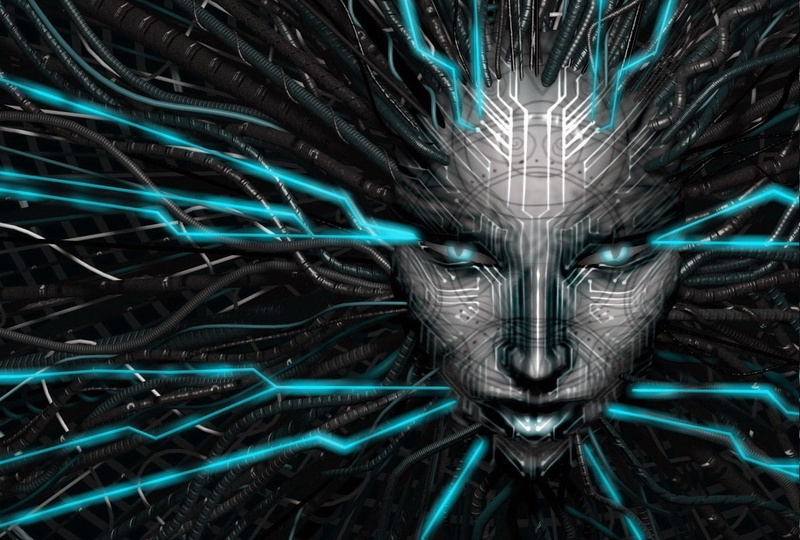 abstract, technology, illuminated, marine, indoors, cable, shodan face video games wires system shock 2, light - natural phenomenon, black background, night