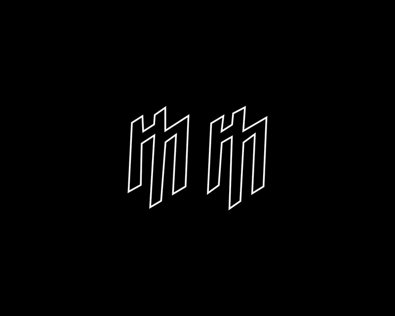 Marilyn Manson, black background, music, minimalism, monochrome, simple background, 720P, logo