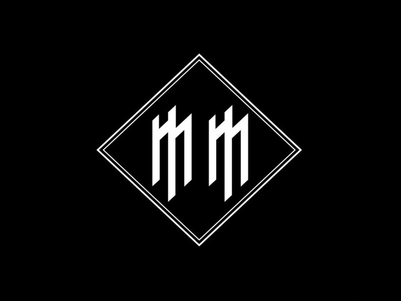 monochrome, Marilyn Manson, music, black background, minimalism, 720P, logo, simple background, band logo