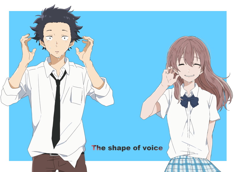 child, teenager, Anime, people, females, silent, two people, communication, Shouya Ishida, standing, emotion, studio shot, girls, front view, young women