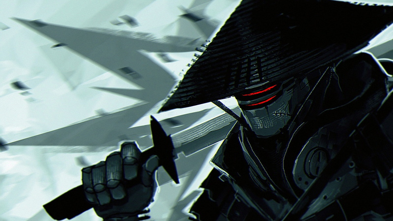 artwork, Samurai 7, Kikuchiyo, 1080P, digital art, samurai, robot, Katana