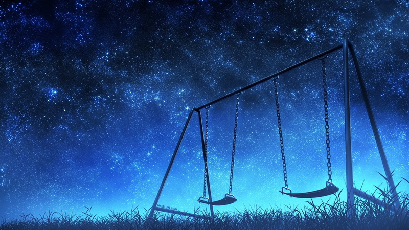 astronomy, galaxy, star - space, Original, playground, infinity, low angle view, no people, outdoors, nature, milky way, Anime, space and astronomy, star field
