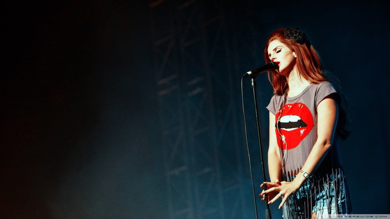 fashion, microphone, music, human hair, arts culture and entertainment, beautiful woman, Lana Del Rey, hair, singer, rock music, musician, redhead, adult