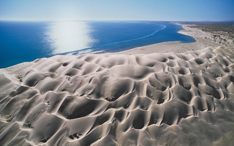 blue, arid climate, mattress, landscape, environment, floral, sand dune, 1080P, no people, horizon over water, climate, beach, Baja California, scenics - nature