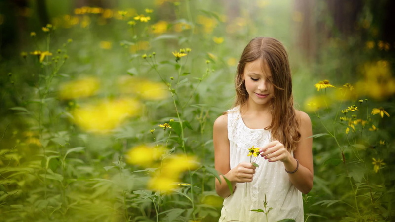 cute, 1080P, flowers, desktop, girl