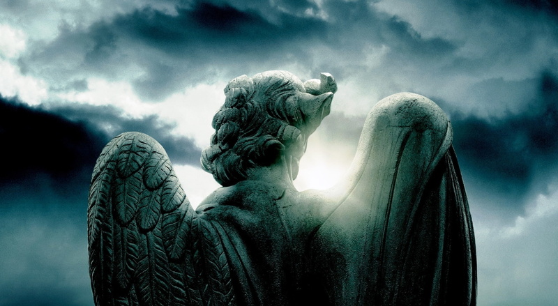 Angels, outdoors, male likeness, sky, no people, statue, cemetery, art and craft, craft, creativity, grave, 1080P, cloud - sky, Demons, representation